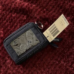 Vera Bradley Navy Quilted Cardholder with Keyring and ID Window